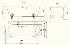 Magliezza Чугунная ванна Patricia  183x80  (ножки бронза) – фотография-2