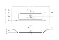 Cezares Тумба с раковиной Eco Cer-N 120 grafito CZR-8073-120 ручки сатин – фотография-8
