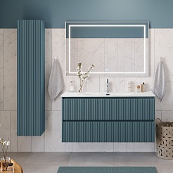 BelBagno Тумба с раковиной Uno 120 подвесная Голубой матовый с раковиной BB-8099-120 – фотография-12