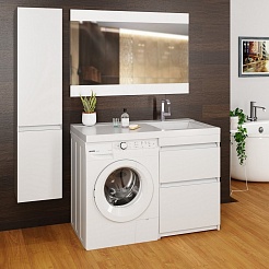 Mixline Тумба с раковиной Созвездие 110 R под стиральную машину белая – фотография-5