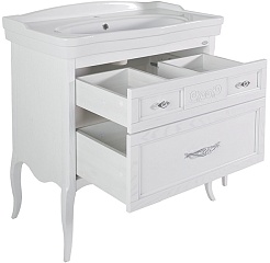 ASB-Woodline Мебель для ванной Модерн 85 белый (патина серебро) – фотография-5