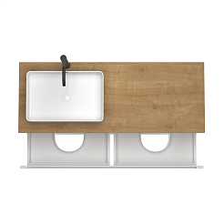 Зов Тумба под раковину Дион 120 подвесная под столешницу матовая белая – фотография-2