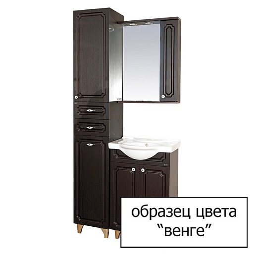 Misty Тумба с раковиной Александра 55 3 ящика, венге – фотография-2