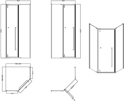 Esbano Душевой уголок Surf 90x90 ESS-90PR-B профиль черный матовый стекло прозрачное – фотография-7