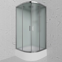Frank Душевая кабина F400/2 M Brilliant с крышей профиль хром стекло матовое – фотография-1