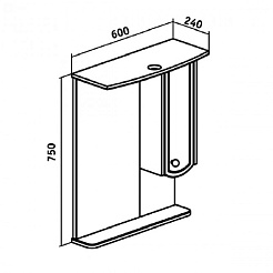Runo Зеркальный шкаф Аликанте 60 белое/дуб скандинавский	 – фотография-3