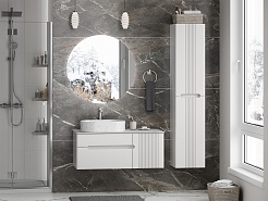 Brevita Тумба с раковиной Pallisandro 100 L подвесная серая матовая – фотография-3