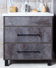 Бриклаер Тумба с раковиной Чили 80 цемент – фотография-1