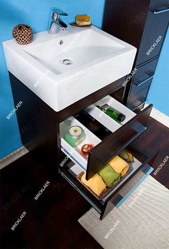 Бриклаер Мебель для ванной Чили 55 венге – картинка-3