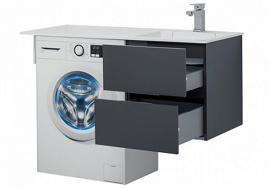 Aquanet Тумба с раковиной Алвита 120 R серый антрацит – картинка-9