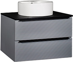 Runo Мебель для ванной Орлеан 70 Sole подвесная серая/черная – фотография-2