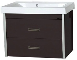 Misty Тумба для умывальника Джулия QVATRO 75 подвесная черная – фотография-1