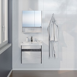 СанТа Зеркальный шкаф Мира 60 светлое дерево – фотография-5