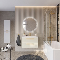 BelBagno Мебель для ванной Eco Cer-N 80 CZR-8095-80 брашированная альпака ручки сатиновое золото – фотография-2