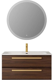 BelBagno Мебель для ванной Eco Cer-N 100 CZR-8073-100 орех шоколад софт ручки сатиновое золото – фотография-1