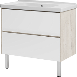 Misty Мебель для ванной Мускат 90 дуб галифакс белый/белая – фотография-3