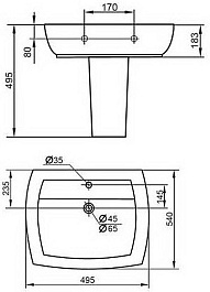 Cezares Раковина "Flamingo" с полупьедесталом – фотография-2