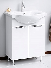 Aqwella Тумба с раковиной Лайн 65 с корзиной – фотография-1