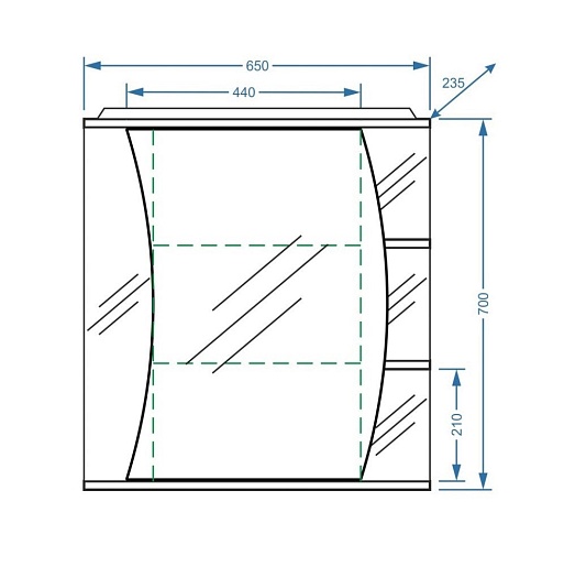 Stella Polare Зеркало-шкаф Пелаго 65/С – картинка-3