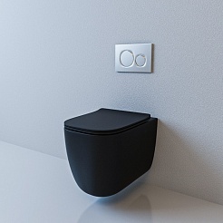 Esbano Унитаз Garant подвесной безободковый черный матовый – фотография-6