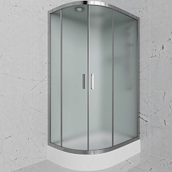 Frank Душевая кабина F412/1R M Brilliant с крышей профиль хром стекло матовое – фотография-1