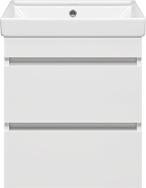 Misty Тумба под раковину Енисей 50 2 ящика подвесная белая – фотография-1