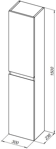 Aquanet Шкаф пенал Нота New 30 подвесной белый – картинка-7