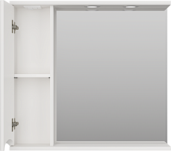 Misty Зеркальный шкаф Атлантик 80 L белый – фотография-3