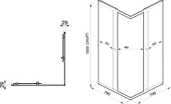 Triton Душевой уголок Вента Хром Вельвет 80/80 Щ0000067978 – фотография-5