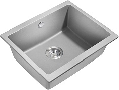 Milacio Мойка кухонная Leon 55 Cuarzo серая металлик