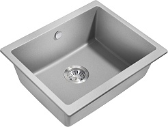 Milacio Мойка кухонная Leon 55 Cuarzo серая металлик – фотография-1