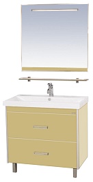 Misty Мебель для ванной Джулия QVATRO 90 2 ящика бежевая – фотография-1