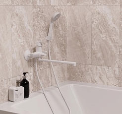 Mixline Смеситель для ванны и раковины 35k ML15-02W белый – фотография-4