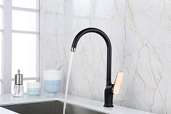 Lemark Смеситель для кухни Bronx LM3705BLR черный/розовое золото – фотография-2