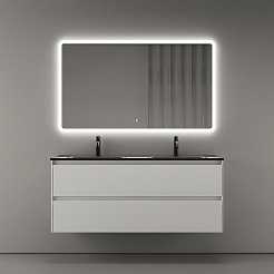 Sancos Тумба с раковиной Cento 120-2 белый глянец раковина Element 121-2 CN7004MB – фотография-5