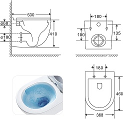 Azario Унитаз подвесной Fora AZ-0017-UQ3 безободковый белый – фотография-17
