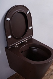 Esbano Унитаз Clavel подвесной безободковый кофе матовый – фотография-8