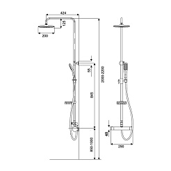 Excellent Душевая система  RAIN WHITE с термостатом без излива, хром/белый – фотография-2