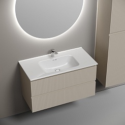 Sancos Тумба с раковиной Snob R 90 beige soft раковина CN7002 – фотография-4