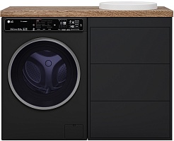 Brevita Тумба с раковиной Grafit 120 под стиральную машину графит/махагон – фотография-2