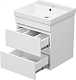 Misty Тумба с раковиной Енисей 50 2 ящика подвесная белая – фотография-12