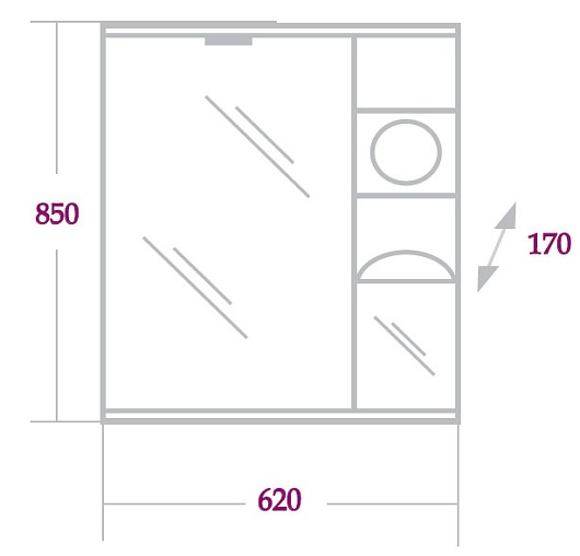 Onika Зеркальный шкаф Флорена 62.01 белый R – картинка-5