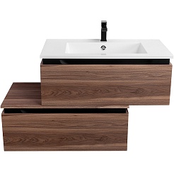 Cezares Тумба с раковиной Slider 80 с 2 ящиками дымчатый орех – фотография-1