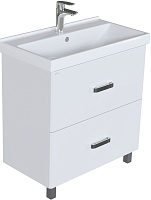 Mixline Тумба с раковиной Стив 80 2 ящика белая