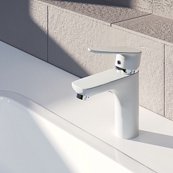 Aringa Смеситель для раковины Рейн AR02011WH белый/хром – фотография-3