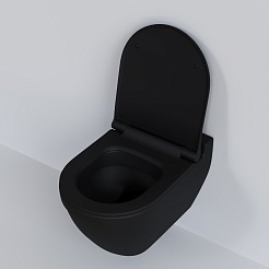 Ambassador Сиденье для унитаза Nord тонкое черное матовое – фотография-6