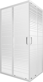 Triton Душевой уголок Фьюжн 120x80 А Полосы стекло с рисунком профиль белый – фотография-1