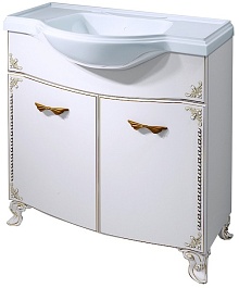Какса-а Мебель для ванной Классик-Д 80 белый/золото – фотография-5