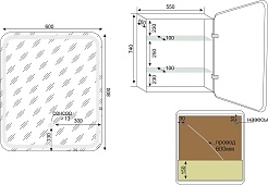Style Line Зеркальный шкаф Каре 60 L – фотография-6
