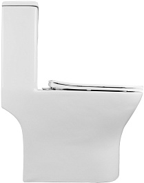 Azario Унитаз-моноблок Terni AZ-8618T безободковый с бачком с сиденьем микролифт белый – фотография-5
